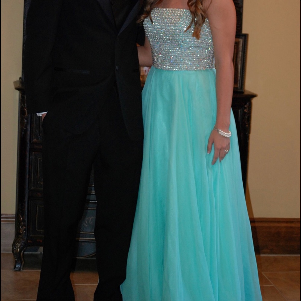 Turquoise Sherri Hill Prom Dress